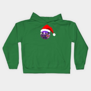 Jolly Disco Ball with Santa Hat Kids Hoodie